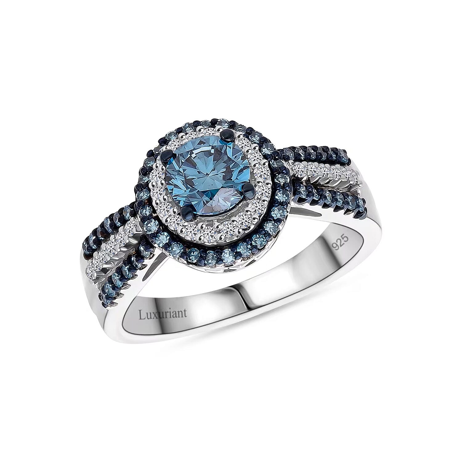 ラフダイヤモンド A LOUGH DIAMOND IN BLUE GROUND Luxuriant Lab Grown Blue Diamond (IR) and Lab Grown White Diamond