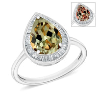 Luxoro Premium Turkizite and Diamond G-H I2 Ring in 14K White Gold (Size 10.0) 2.20 ctw