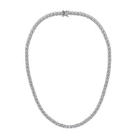 100 Facet Moissanite Necklace in Rhodium Over Sterling Silver 18 Inches 41.65 ctw