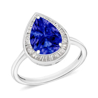 Luxoro Premium Tanzanite and Diamond  G-H I2 Ring in 14K White Gold (Size 10.0) 2.20 ctw