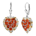 D'Joy Crimson Fire Opal 2.65 ctw Flaming Love Earrings in 18K Vermeil YG and Rhodium Over Sterling Silver - Sticky add to cart bar