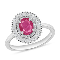 Luxoro Premium Mozambique Ruby and G-H I2 Diamond Ring in 14K White Gold (Size 10.0) 1.33 ctw