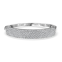 Karis Lab Created White Sapphire 10.65 ctw Starlit Sky Bangle Bracelet in Platinum Bond (7.25 In)