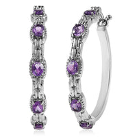 African Amethyst Earrings in Stainless Steel 3.25 ctw