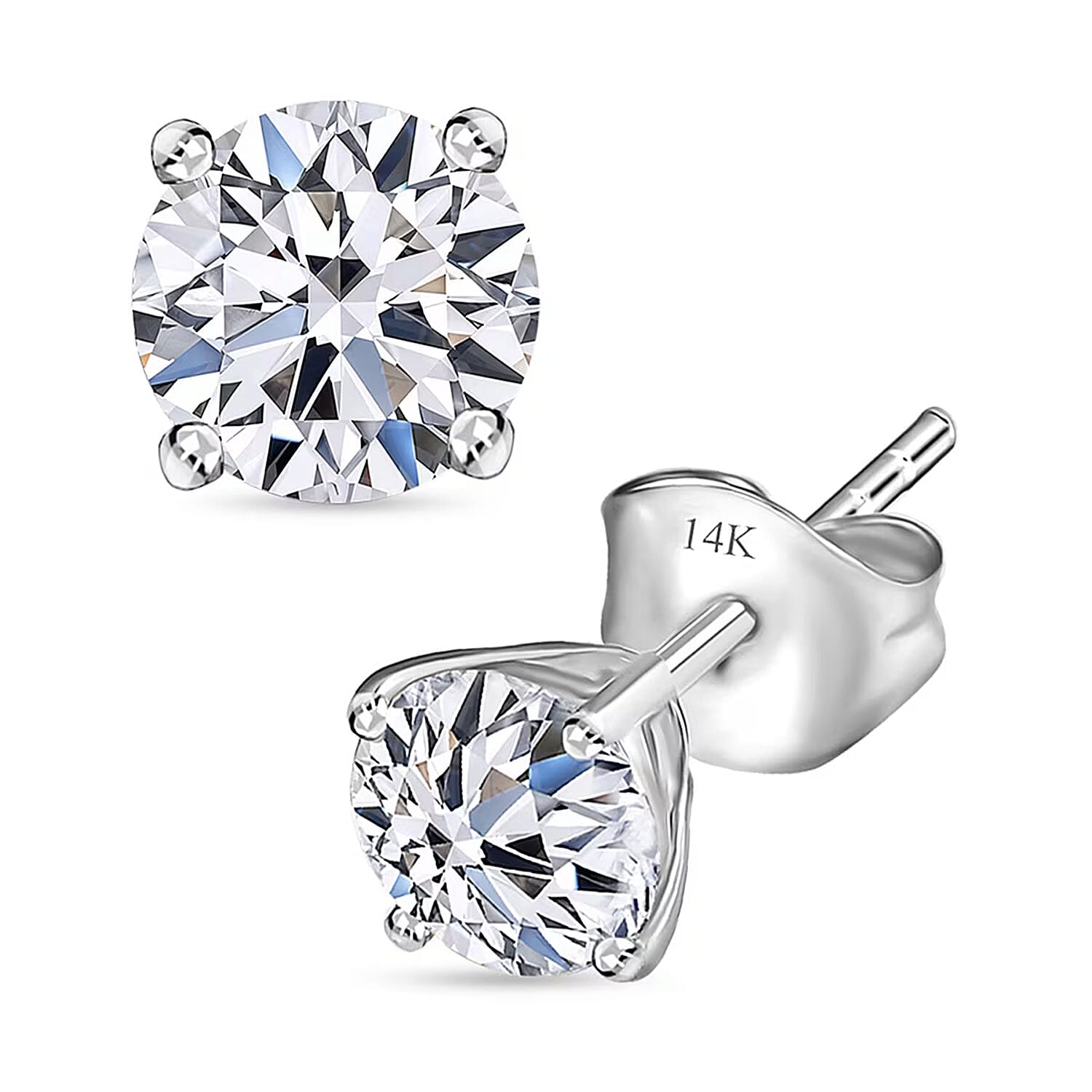 Luxuriant Lab Grown Diamond SI 1.00 ctw Solitaire Stud Earrings in 14K White Gold