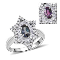 Certified & Appraised Rhapsody AAAA Narsipatnam Alexandrite and E-F VS Diamond 1.34 ctw Ring in 950 Platinum 7.45 Grams