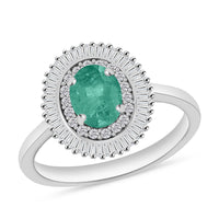 Rhapsody AAAA Kagem Zambian Emerald and E-F VS2 Diamond Ring in 950 Platinum (Size 10.0) 4.50 Grams 1.05 ctw