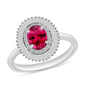 Luxoro Premium Ouro Fino Rubellite and G-H I2 Diamond Ring in 14K White Gold (Size 10.0) 1.05 ctw - Sticky add to cart bar
