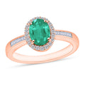 Kagem Zambian Emerald and White Diamond 1.50 ctw Ring in 18K Vermeil Rose Gold Over Sterling Silver - Sticky add to cart bar