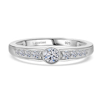 Luxuriant Lab Grown Diamond 0.49 ctw Ring in Platinum Over Sterling Silver (Size 11.5)