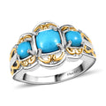 Premium Sleeping Beauty Turquoise 1.40 ctw Ring in 18K Vermeil YG and Rhodium Over Sterling Silver - Sticky add to cart bar