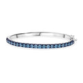 Luxuriant Lab Grown Blue Diamond (IR) (SI) 5.00 ctw Bangle Bracelet in Rhodium Over Sterling Silver (7.25 In) - Sticky add to cart bar