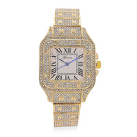 Genoa Austrian Crystal Japanese Movement Watch in Silvertone with Stainless Steel Butterfly Buckle