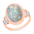 Luxoro Premium Ethiopian Welo Opal and G-H I3 Diamond Ring in 10K Yellow Gold (Size 10.0) 5.70 ctw - Sticky add to cart bar