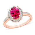 Ouro Fino Rubellite and White Diamond Ring in 18K Vermeil Rose Gold Over Sterling Silver (Size 10.0) 1.50 ctw - Sticky add to cart bar