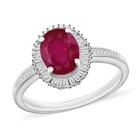 Rhapsody AAAA Mozambique Ruby and White Diamond E-F VS2 Ring in 950 Platinum (Size 10.0) 1.85 ctw