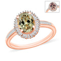 Turkizite and White Diamond Ring in 18K Vermeil Rose Gold Over Sterling Silver (Size 10.0) 1.50 ctw - Sticky add to cart bar