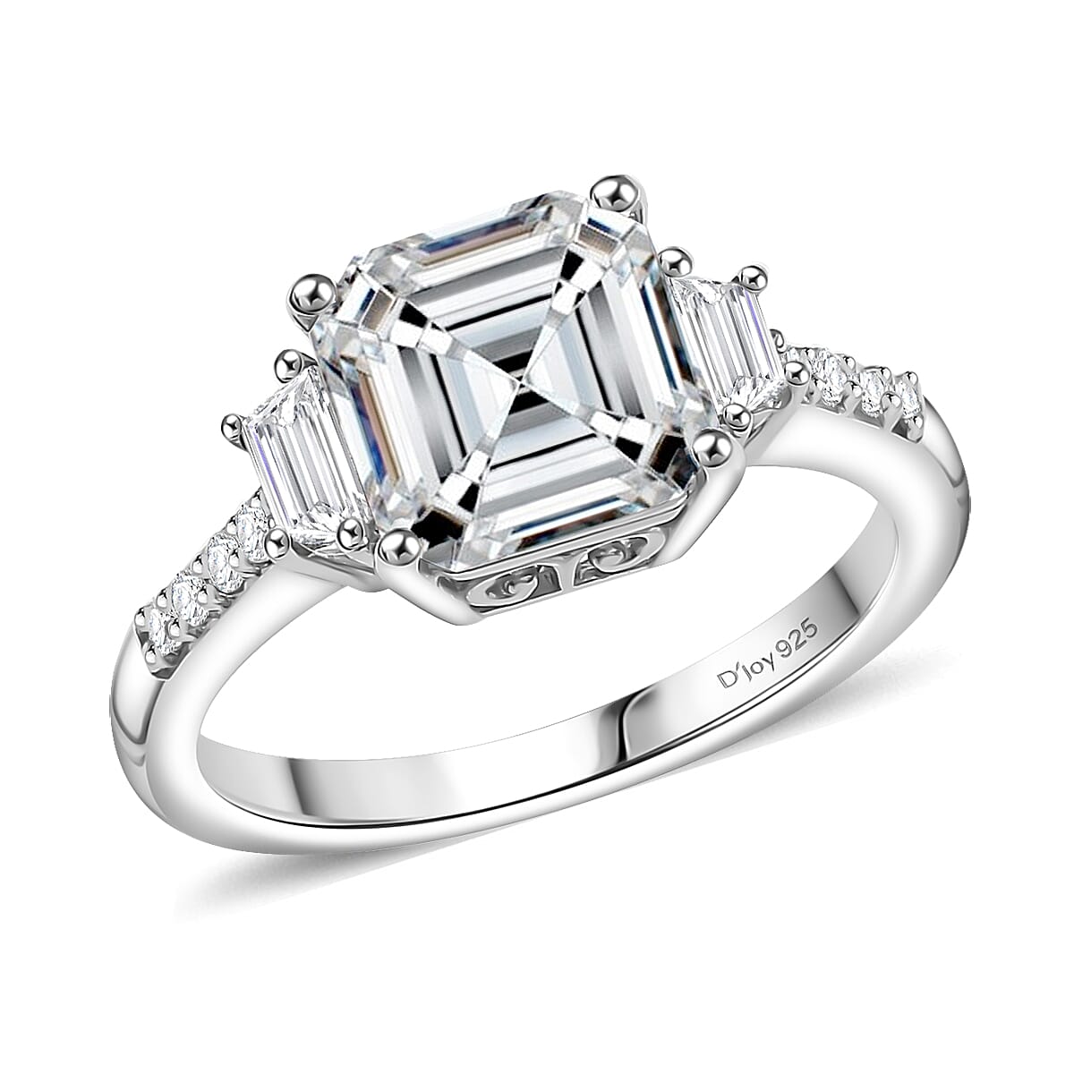 Lab Created White Sapphire and White Topaz 4.00 ctw Ring in Platinum Over Sterling Silver (Size 10.0)