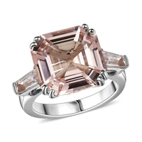 Rhapsody AAAA Marropino Morganite 6.90 ctw Ring in 950 Platinum (Size 4.75) 6.57 Grams
