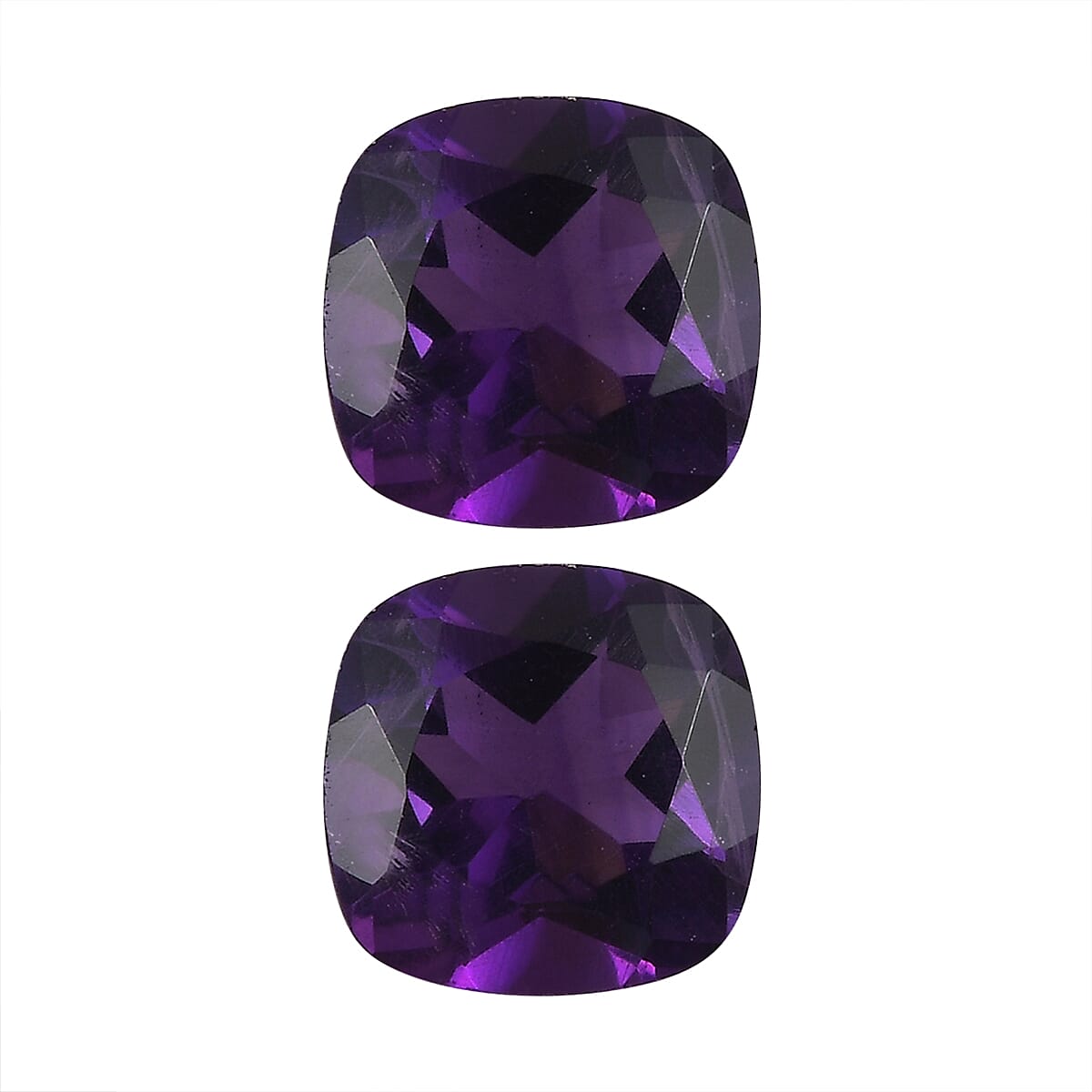 African Amethyst Set of 2 (Cush 5x5 mm) 0.88 ctw Loose Gemstone