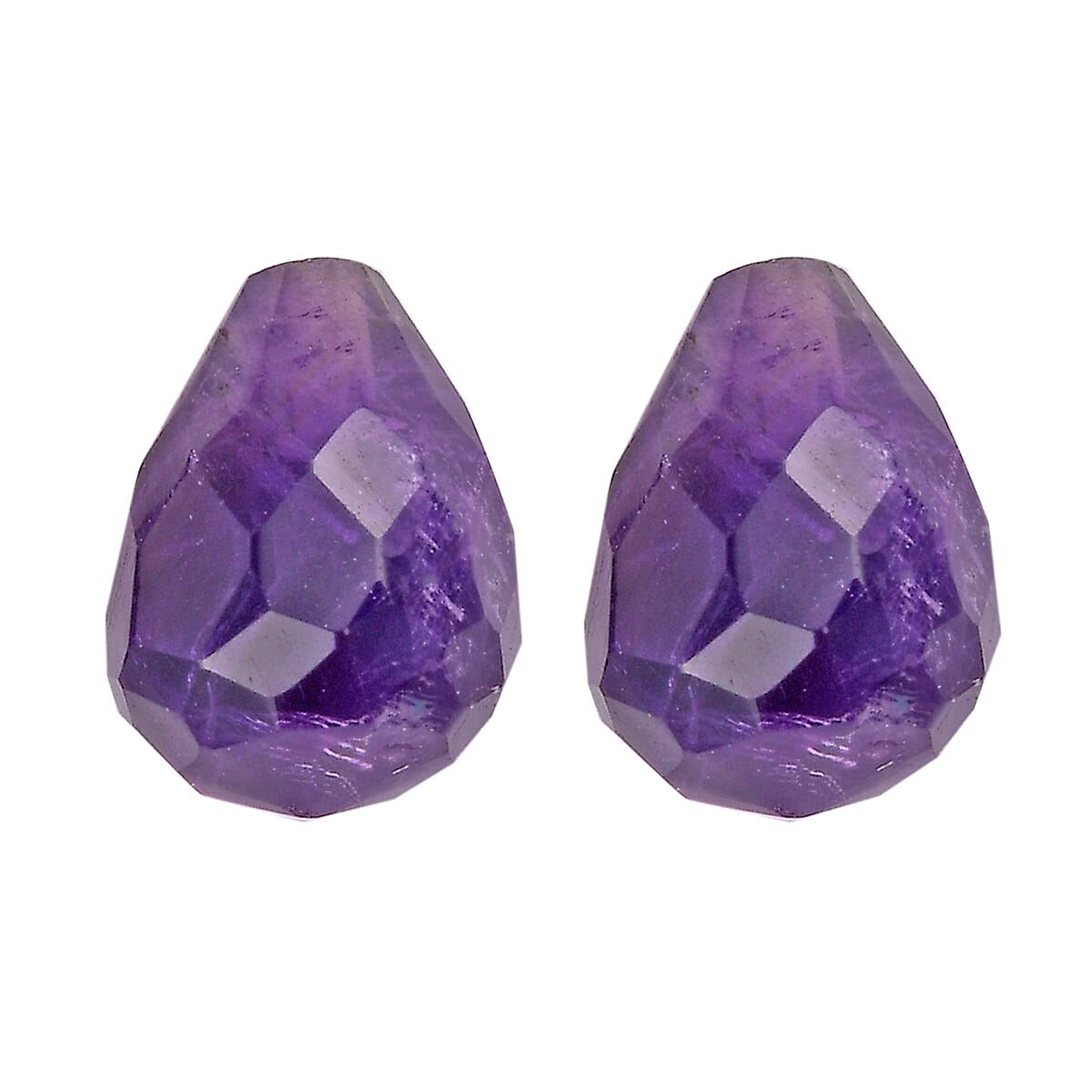 African Amethyst Set of 2 (Drop 7x5 mm) 1.85 ctw Loose Gemstone