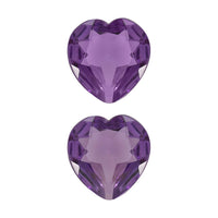 African Amethyst Set of 2 (Hrt 7 mm) 0.63 ctw Loose Gemstone