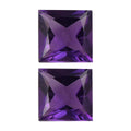 AA African Amethyst Set of 2 (Sqr 5 mm) 1.04 ctw Loose Gemstone - Sticky add to cart bar
