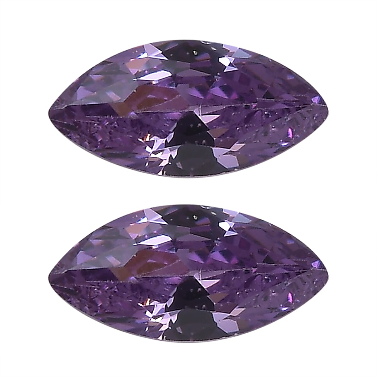 Simulated Amethyst Color Diamond Set of 2 (Mrq 5x2.5 mm) 0.40 ctw Loose Gemstone
