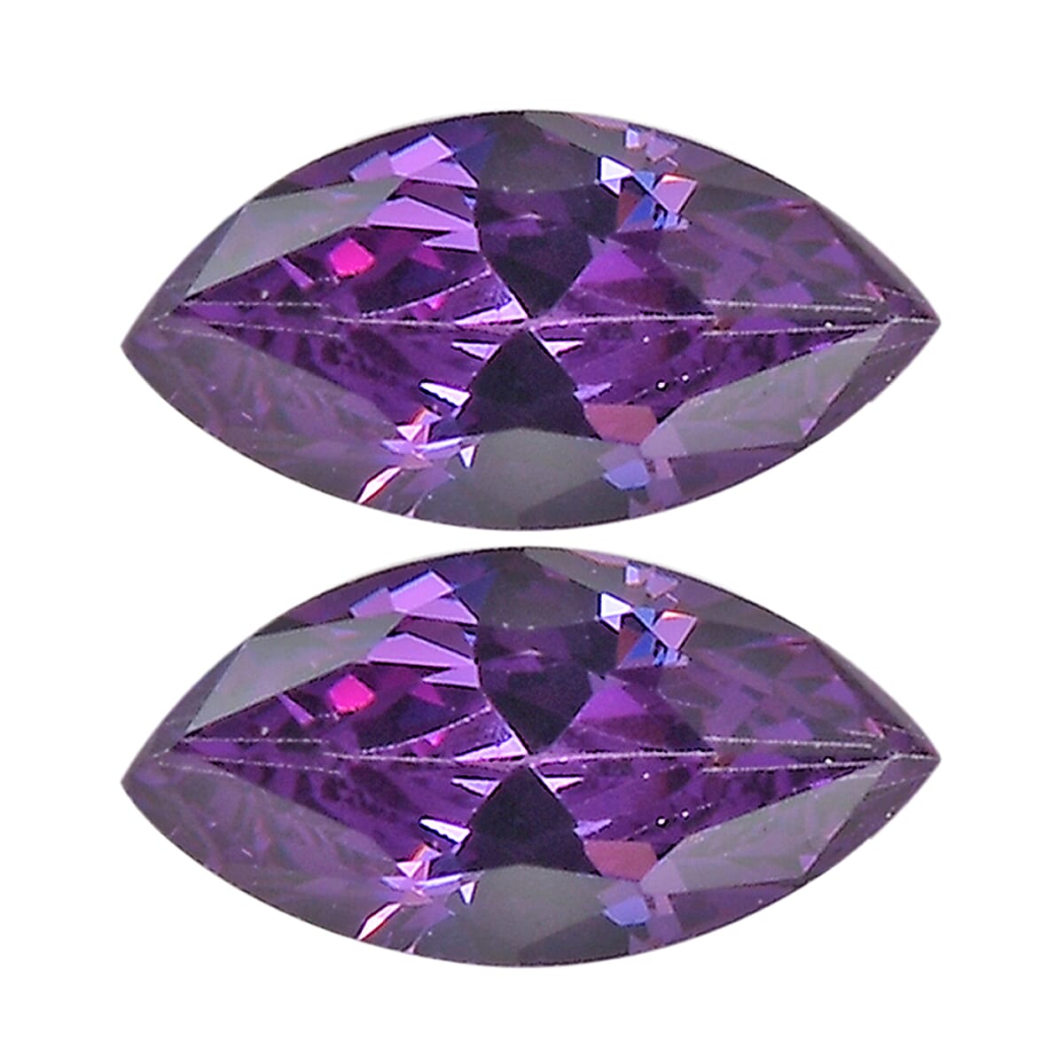 Simulated Amethyst Color Diamond Set of 2 (Mrq 6x3 mm) 0.40 ctw Loose Gemstone