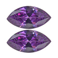 Simulated Amethyst Color Diamond Set of 2 (Mrq 6x3 mm) 0.40 ctw Loose Gemstone - Sticky add to cart bar