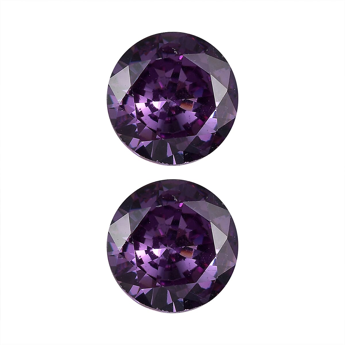 Simulated Amethyst Color Diamond Set of 2 (Rnd 6 mm) 2.62 ctw Loose Gemstone