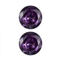 Simulated Amethyst Color Diamond Set of 2 (Rnd 6 mm) 2.62 ctw Loose Gemstone
