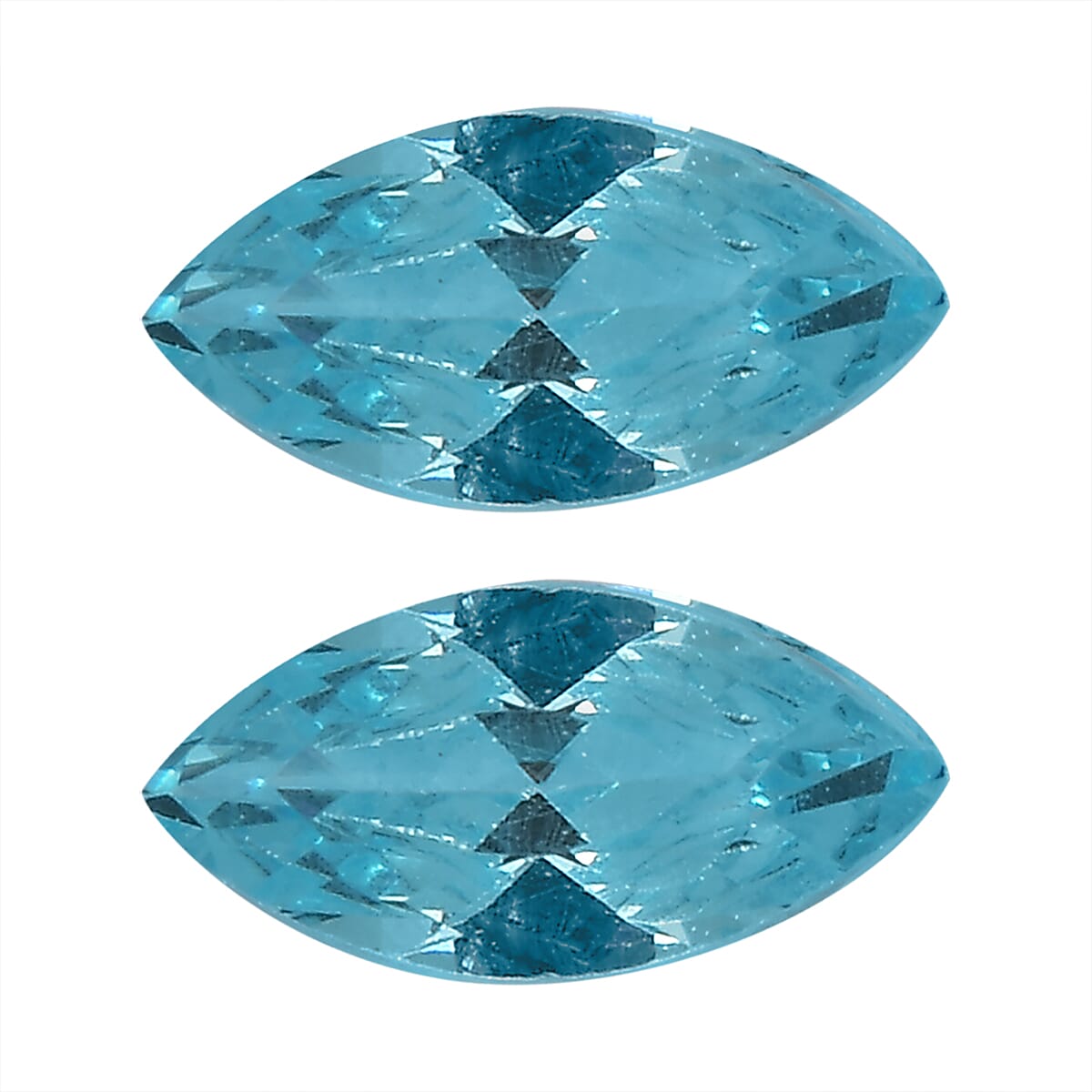 Simulated Aqua Diamond Set of 2 (Mrq 5x2.5 mm) 0.42 ctw Loose Gemstone