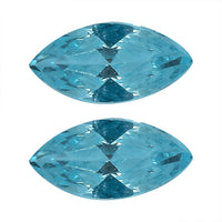 Simulated Aqua Diamond Set of 2 (Mrq 5x2.5 mm) 0.42 ctw Loose Gemstone