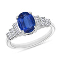 Luxoro Premium Kanchanaburi Blue Sapphire and G-H SI Diamond 1.53 ctw Ring in 14K White Gold - Sticky add to cart bar