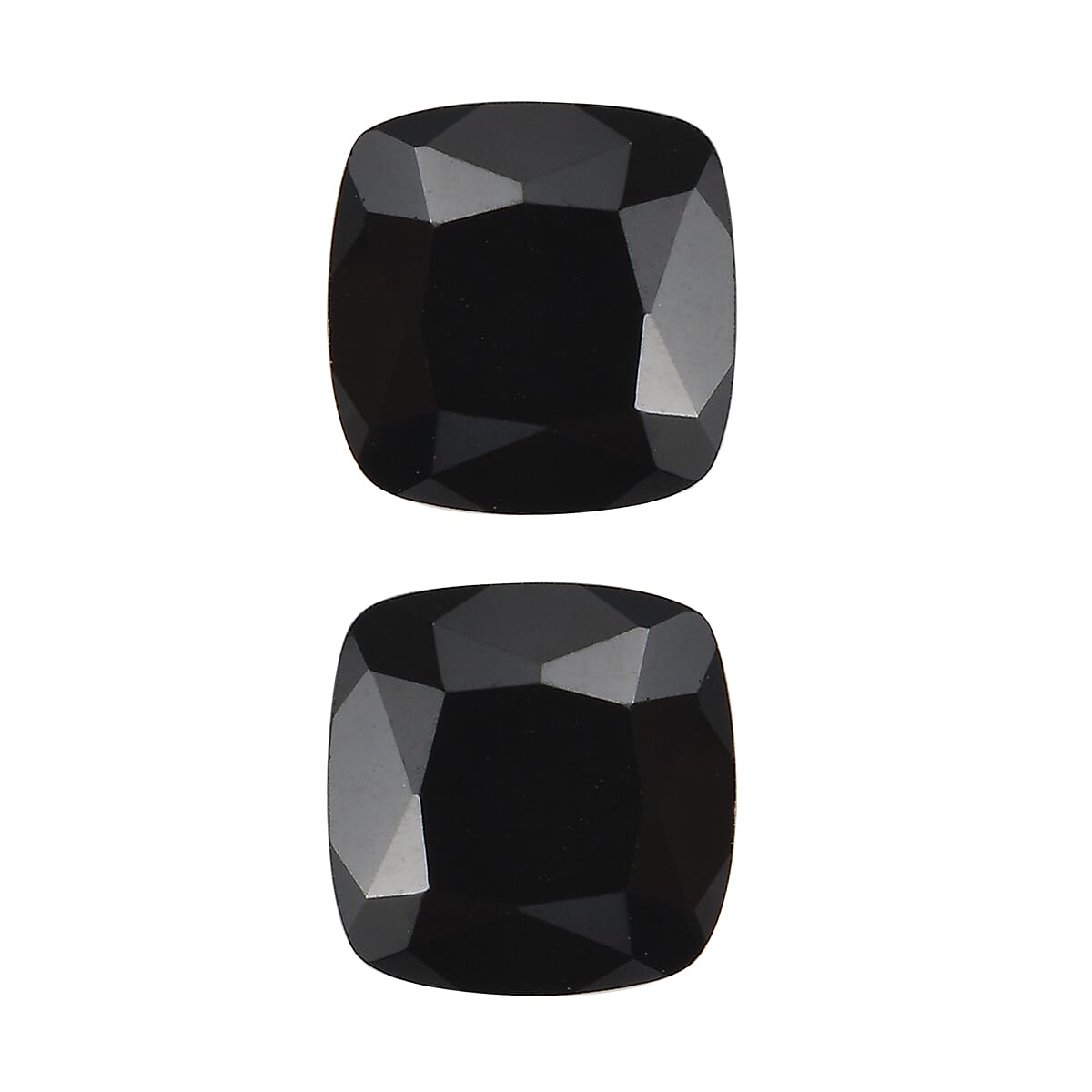 Thai Black Spinel Set of 2 (Cush 6x6 mm) 2.22 ctw Loose Gemstone