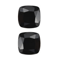 Thai Black Spinel Set of 2 (Cush 6x6 mm) 2.22 ctw Loose Gemstone