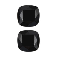 Thai Black Spinel Set of 2 (Cush 7x7 mm) 3.68 ctw Loose Gemstone