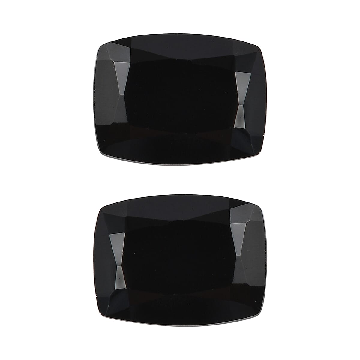 Thai Black Spinel Set of 2 (Cush 8x6 mm) 3.76 ctw Loose Gemstone