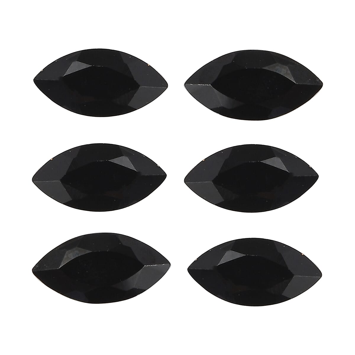 Thai Black Spinel Set of 6 (Mrq 6x3 mm) 1.88 ctw Loose Gemstone