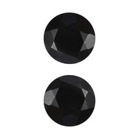 Thai Black Spinel Set of 2 (Rnd 8 mm) 4.14 ctw Loose Gemstone