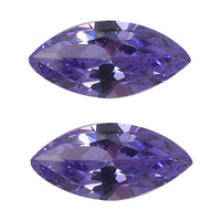 Simulated Blue Diamond Set of 2 (Mrq 5x2.5 mm) 0.39 ctw Loose Gemstone
