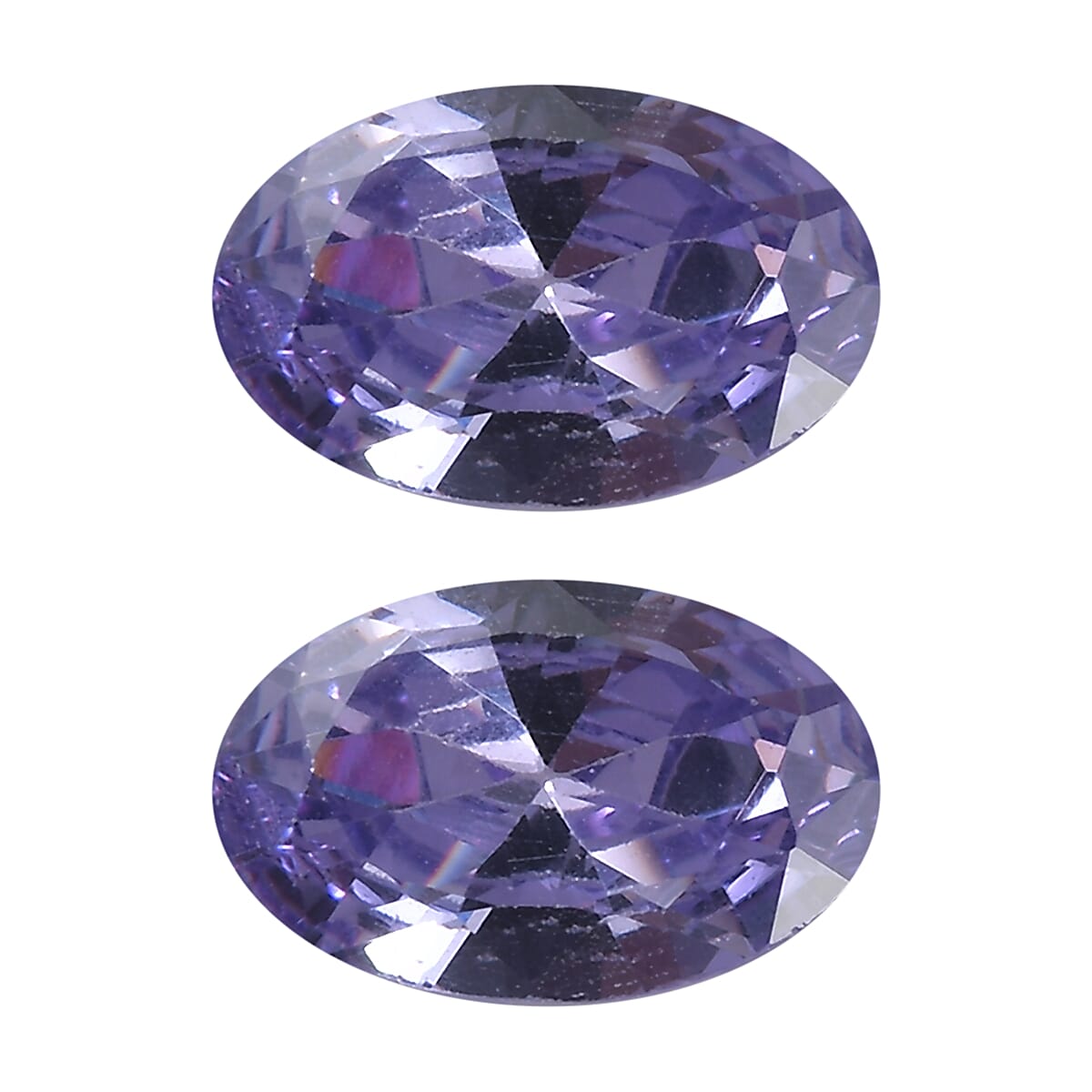 Simulated Blue Diamond Set of 2 (Ovl 6x4 mm) 1.24 ctw Loose Gemstone
