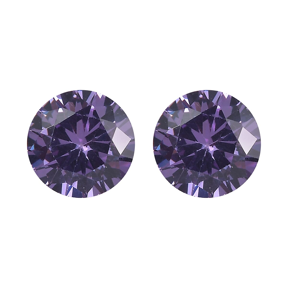 Simulated Blue Diamond Set of 2 (Rnd 5 mm) 1.61 ctw Loose Gemstone