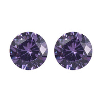 Simulated Blue Diamond Set of 2 (Rnd 5 mm) 1.61 ctw Loose Gemstone