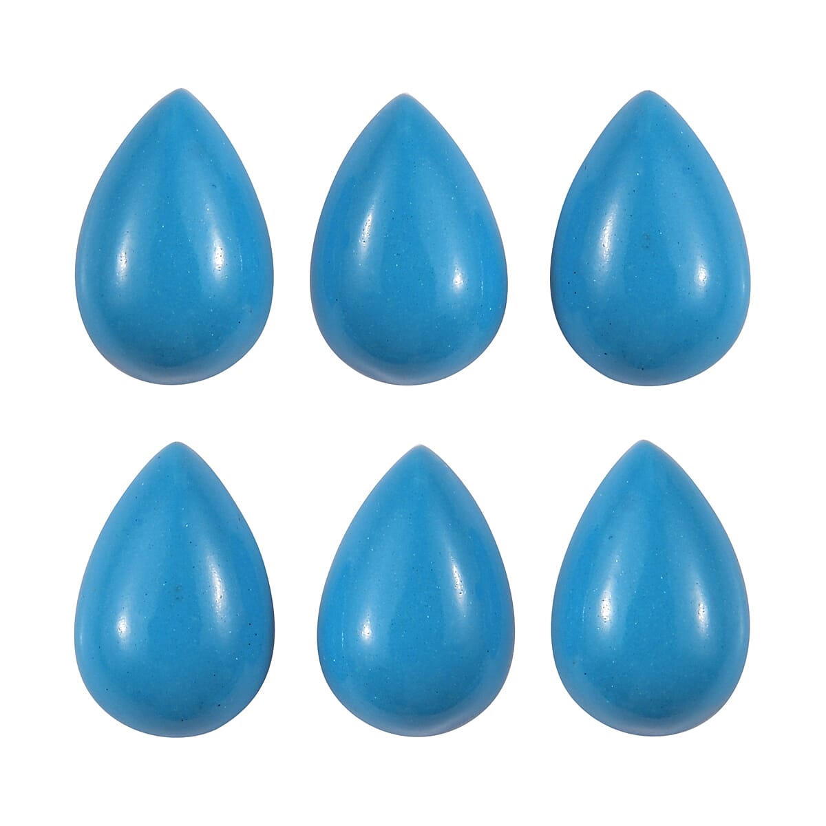 Blue Howlite Set of 6 (Pear 6x4 mm) 2.15 ctw Loose Gemstone
