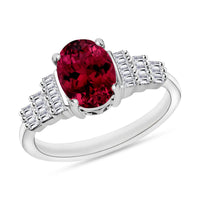 Luxoro Premium Ouro Fino Rubellite and G-H SI Diamond 1.43 ctw Ring in 14K Yellow Gold