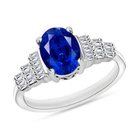 Luxoro Premium Kanchanaburi Blue Sapphire and G-H SI Diamond 1.53 ctw Ring in 14K White Gold