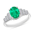 Luxoro Premium Kagem Zambian Emerald and G-H SI Diamond 1.33 ctw Ring in 14K White Gold - Sticky add to cart bar