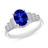 Luxoro Premium Tanzanite and G-H SI Diamond 1.48 ctw Ring in 14K White Gold (Size 10.0)